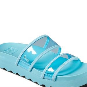 Reef Vista Hi-Energy Clear Strap Platform Sandals- Light Blue